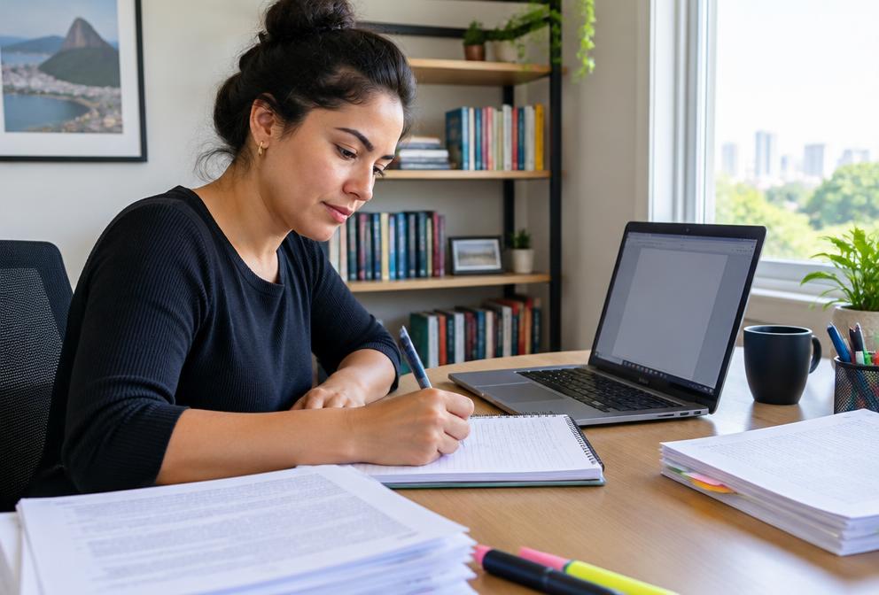 Estudante preparando-se para concursos públicos